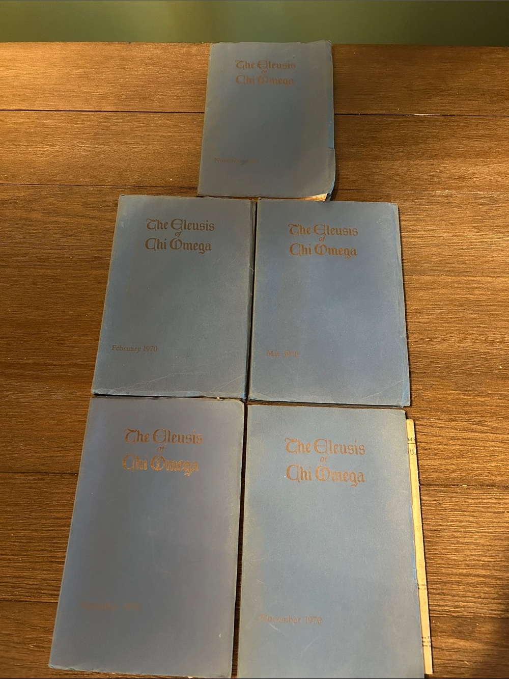 Vintage The Eleusis of Chi Omega Fraternity 1 1969 and 4 full year 1970